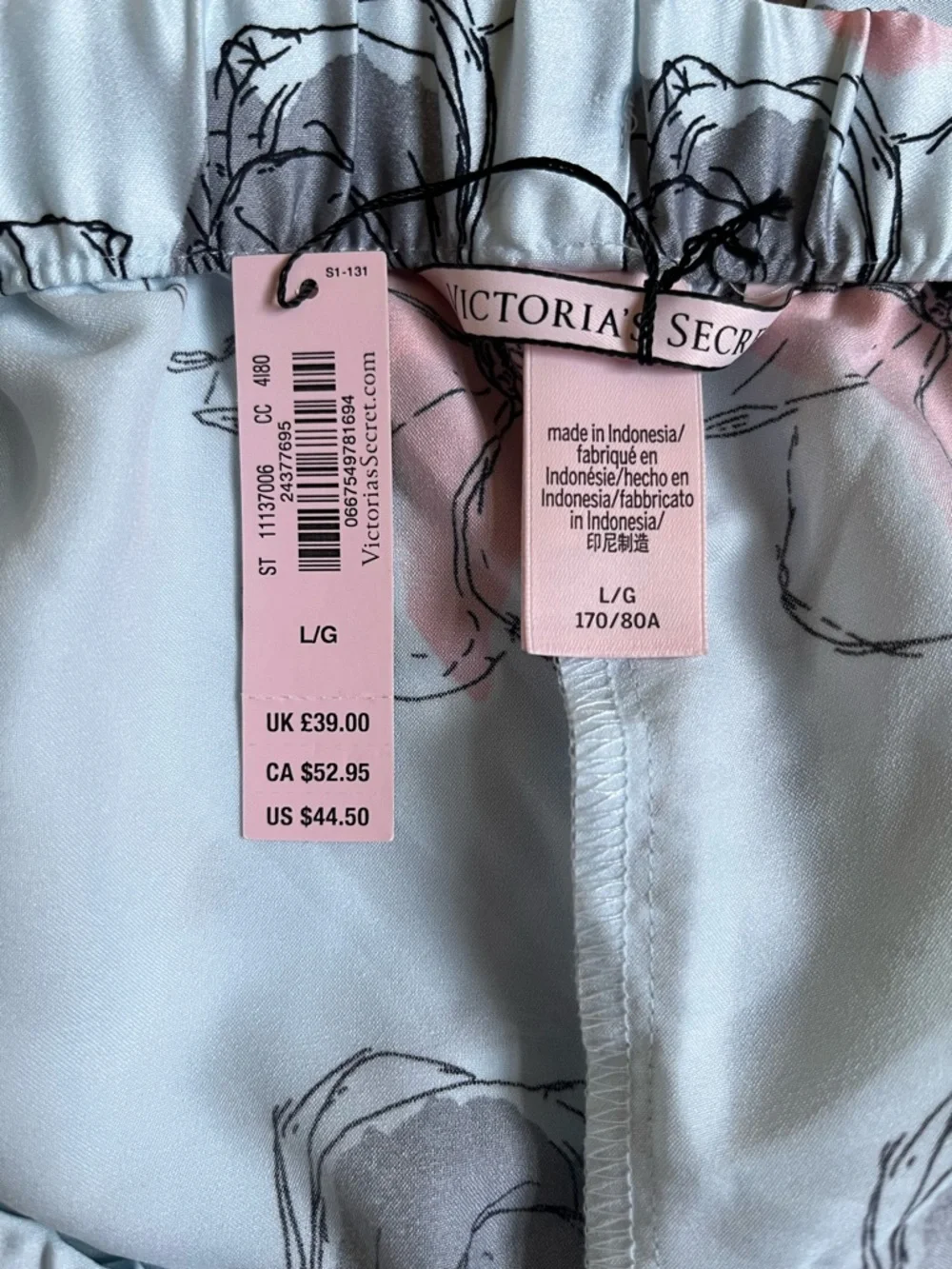 NWT Victorias Secret Satin Feel Sleep Lounge Pants L - Picture 2 of 4